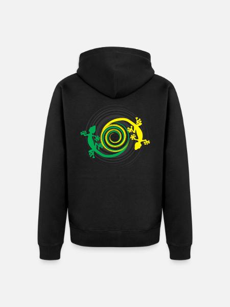 Gecko - Unisex Premium Bio Zip Hoodie - Schwarz