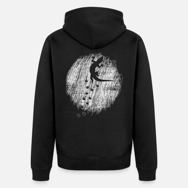 Gecko Reptil - Unisex Premium Bio Zip Hoodie - Schwarz
