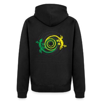 Gecko créatures - Veste à capuche bio Premium Unisexe - noir - Dos - Nico (187cm)