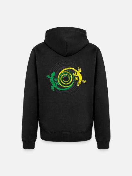 Gecko créatures - Veste à capuche bio Premium Unisexe - noir