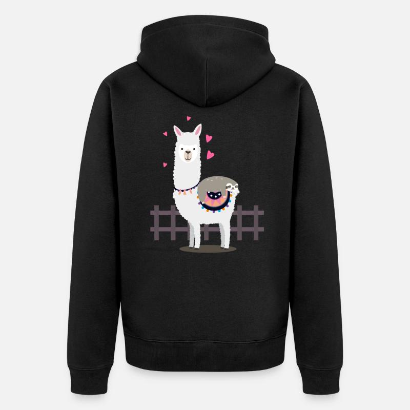 Lama Sloth - Veste à capuche bio Premium Unisexe - noir