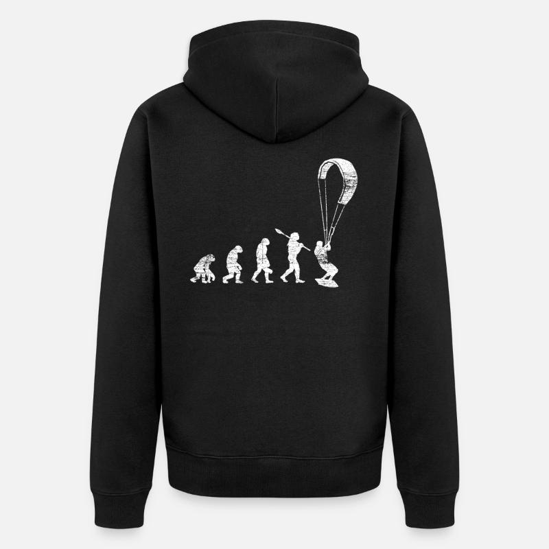 Kitesurfing Evolution - Unisex Premium Organic Zip Hoodie - black