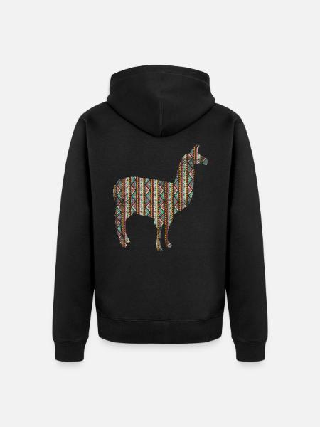 lama - Unisex Premium Organic Zip Hoodie - black