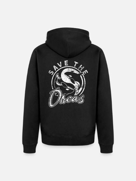 Orca Tierschutz - Unisex Premium Bio Zip Hoodie - Schwarz