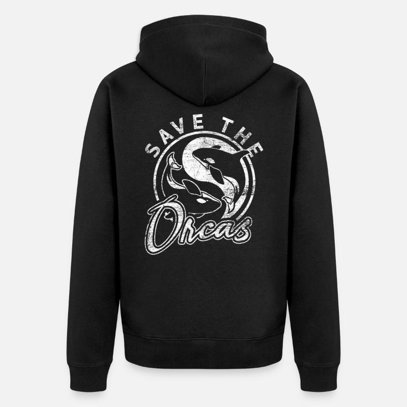 Bien-être animal Orca - Veste à capuche bio Premium Unisexe - noir