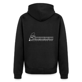 Train machine - Unisex Premium Organic Zip Hoodie - black - Back - Nico (187cm)