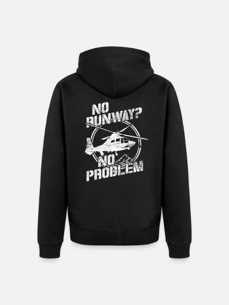 Pilot Startbahn - Unisex Premium Bio Zip Hoodie - Schwarz