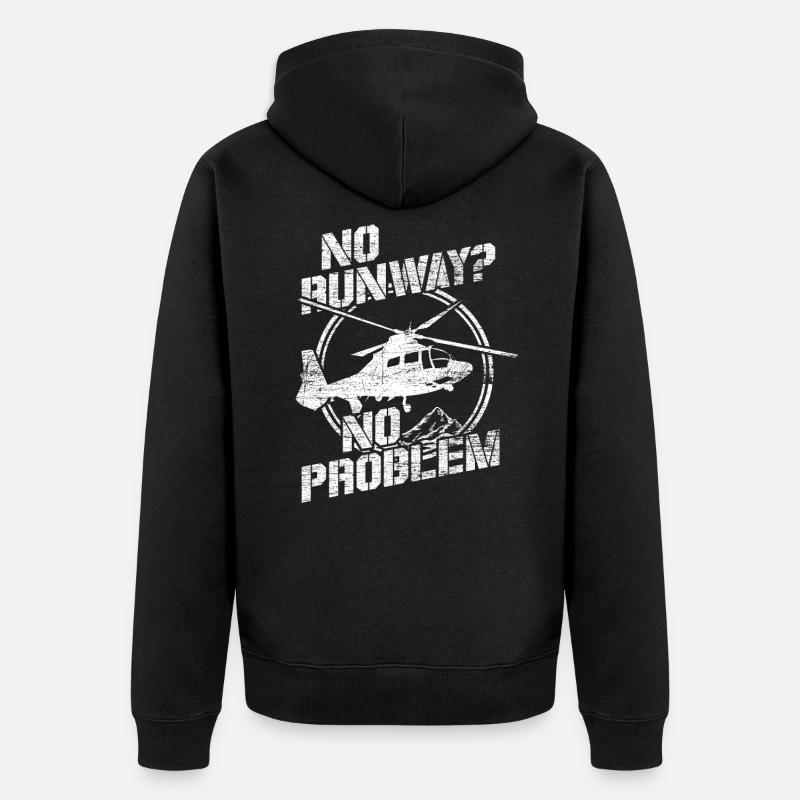 Pilot Startbahn - Unisex Premium Bio Zip Hoodie - Schwarz
