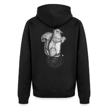 Monocycle écureuil - Veste à capuche bio Premium Unisexe - noir - Dos - Nico (187cm)
