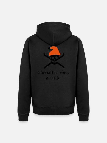 life without skiing - Unisex Premium Organic Zip Hoodie - black