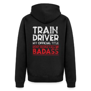 Conductor - Unisex Premium Organic Zip Hoodie - black - Back - Nico (187cm)