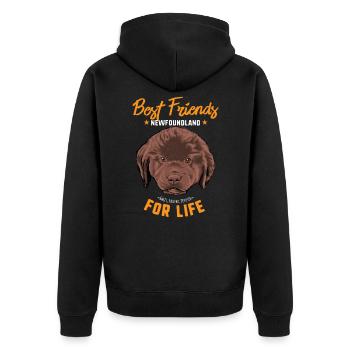 Newfoundland Newfoundland - Unisex Premium Organic Zip Hoodie - black - Back - Nico (187cm)