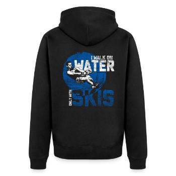 Water-skiing - Unisex Premium Organic Zip Hoodie - black - Back - Nico (187cm)