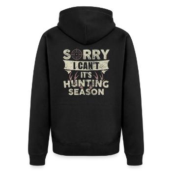 Jagen - Unisex Premium Bio Zip Hoodie - Schwarz - Hinten - Nico (187cm)