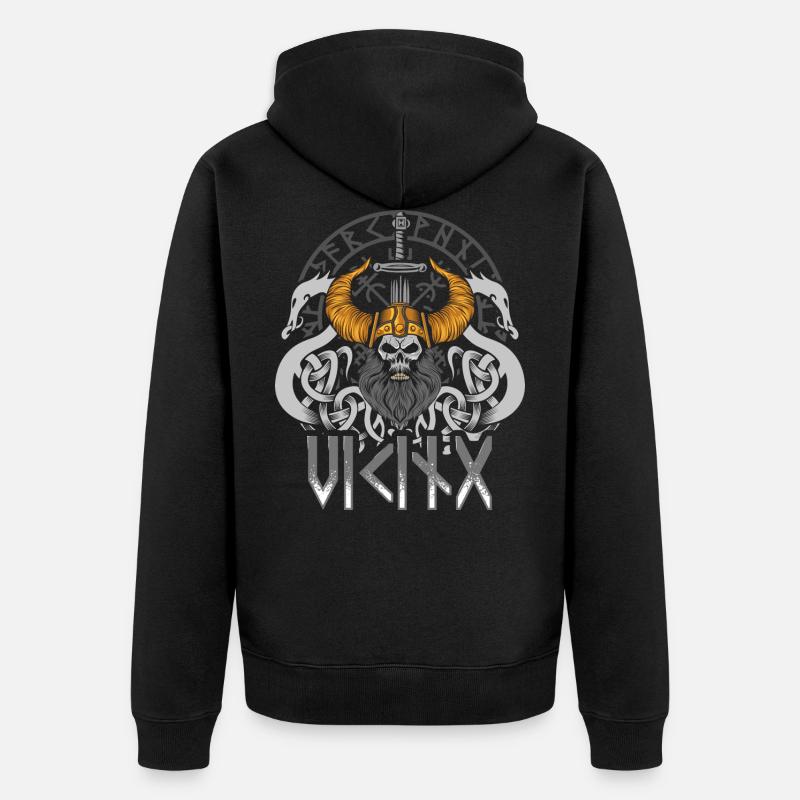 Vikings - Veste à capuche bio Premium Unisexe - noir