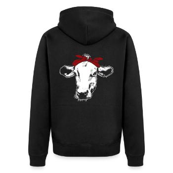 Élevage de vaches - Veste à capuche bio Premium Unisexe - noir - Dos - Nico (187cm)