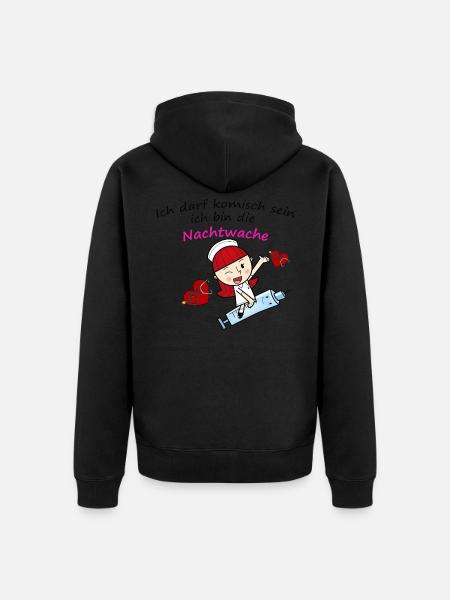 Altenpflege/ krankenschwester Nachtwache - Unisex Premium Bio Zip Hoodie - Schwarz
