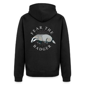 Badger hunter - Unisex Premium Organic Zip Hoodie - black - Back - Nico (187cm)