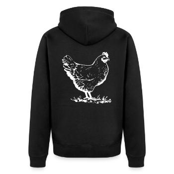 Chicken animal - Unisex Premium Organic Zip Hoodie - black - Back - Nico (187cm)