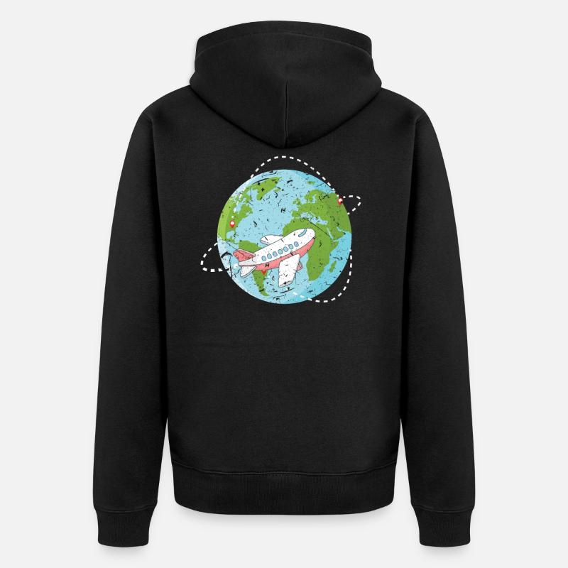 Tour du monde - Veste à capuche bio Premium Unisexe - noir