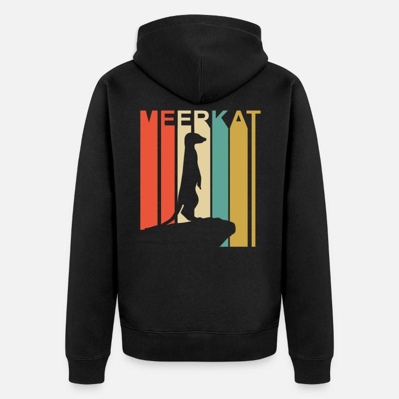 Erdmännchen - Unisex Premium Bio Zip Hoodie - Schwarz