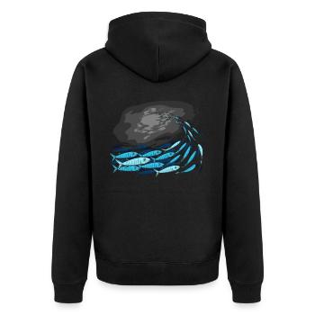 Poissons prédateurs - Veste à capuche bio Premium Unisexe - noir - Dos - Nico (187cm)