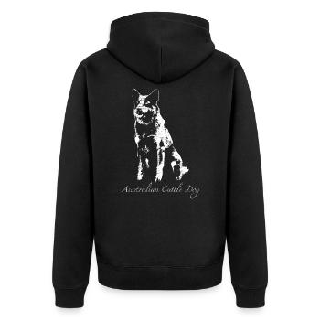 Australian Cattle Dog - Unisex Premium Organic Zip Hoodie - black - Back - Nico (187cm)