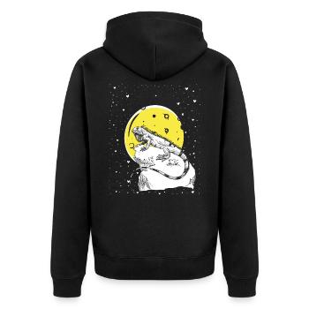 Nuit iguane - Veste à capuche bio Premium Unisexe - noir - Dos - Nico (187cm)