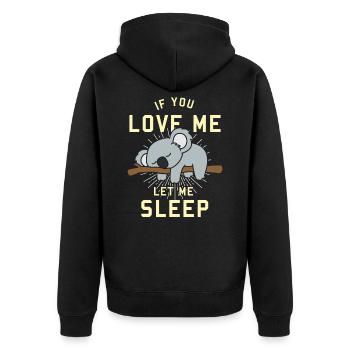 Koala sleeping - Unisex Premium Organic Zip Hoodie - black - Back - Nico (187cm)