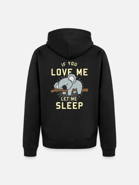 Koala sleeping - Unisex Premium Organic Zip Hoodie - black