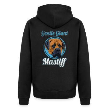English Mastiff - Unisex Premium Organic Zip Hoodie - black - Back - Nico (187cm)