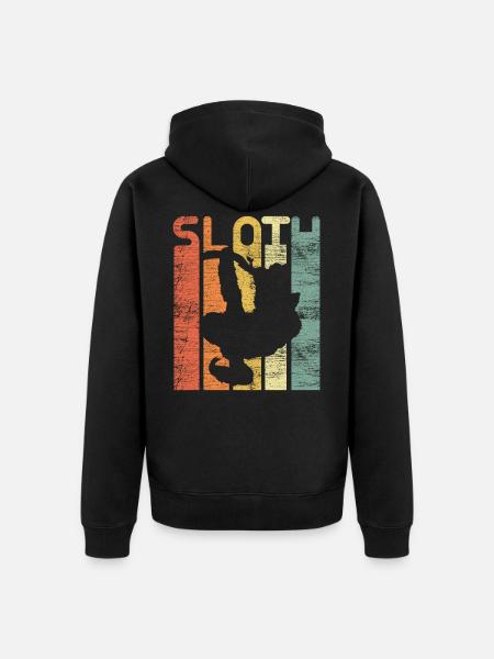 Sloth Central America Rainforest - Unisex Premium Organic Zip Hoodie - black