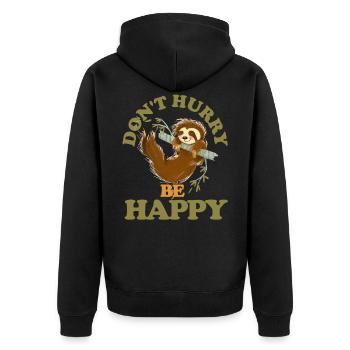Sloth Happy gift - Unisex Premium Organic Zip Hoodie - black - Back - Nico (187cm)