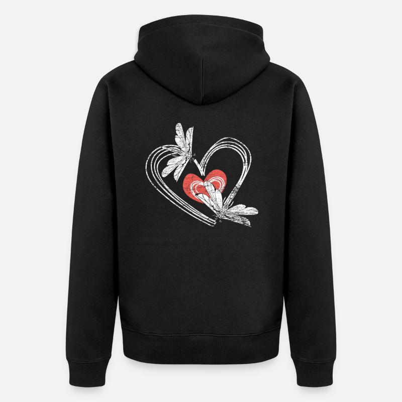 Libelle Leidenschaft - Unisex Premium Bio Zip Hoodie - Schwarz