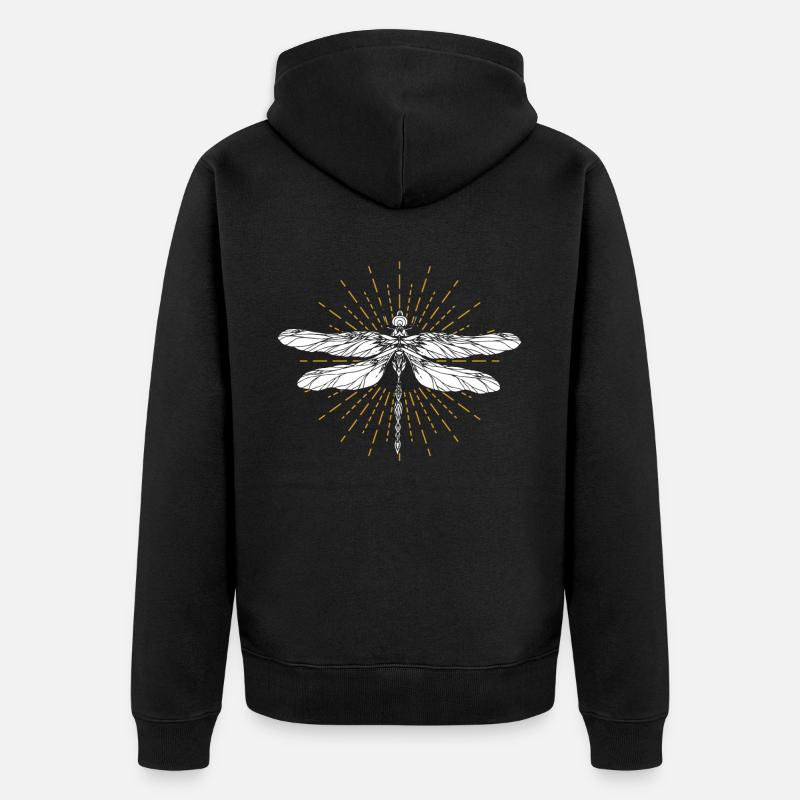 Libelle Tier - Unisex Premium Bio Zip Hoodie - Schwarz