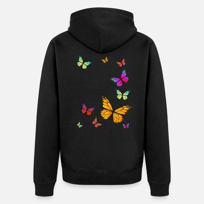 Ailes de papillons - Veste à capuche bio Premium Unisexe - noir
