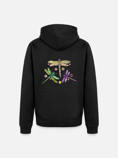 Dragonfly robber - Unisex Premium Organic Zip Hoodie - black