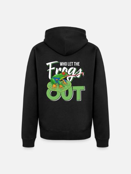 frog - Unisex Premium Organic Zip Hoodie - black