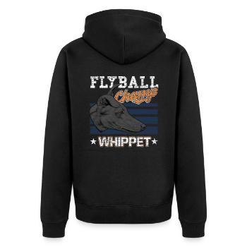 Whippet - Unisex Premium Organic Zip Hoodie - black - Back - Nico (187cm)