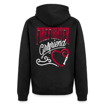 firefighter - Unisex Premium Organic Zip Hoodie - black - Back - Nico (187cm)