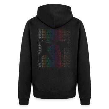 Karate Fitness - Unisex Premium Bio Zip Hoodie - Schwarz - Hinten - Nico (187cm)