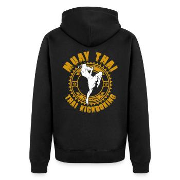 Muay Thai - Veste à capuche bio Premium Unisexe - noir - Dos - Nico (187cm)