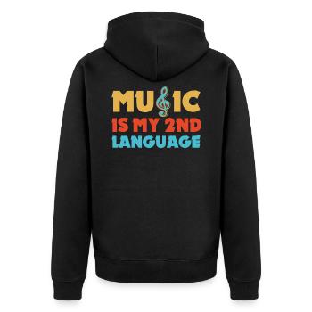 Musik Musiker - Unisex Premium Bio Zip Hoodie - Schwarz - Hinten - Nico (187cm)