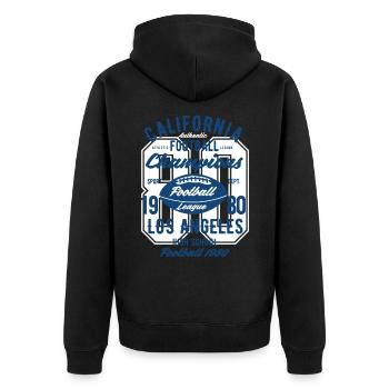 California Football League - Unisex Premium Bio Zip Hoodie - Schwarz - Hinten - Nico (187cm)