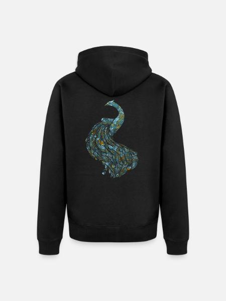 Peacock pet - Unisex Premium Organic Zip Hoodie - black