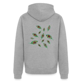 paon - Veste à capuche bio Premium Unisexe - gris chiné - Dos - Nico (187cm)