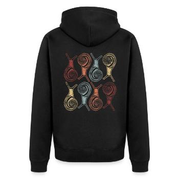 Schnecken Tiere - Unisex Premium Bio Zip Hoodie - Schwarz - Hinten - Nico (187cm)