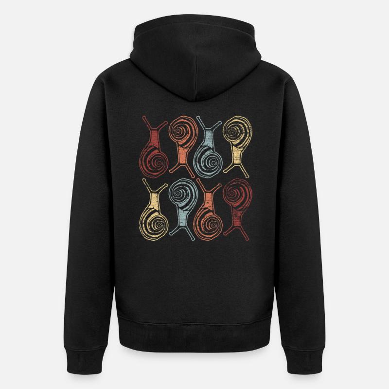 Animaux escargots - Veste à capuche bio Premium Unisexe - noir