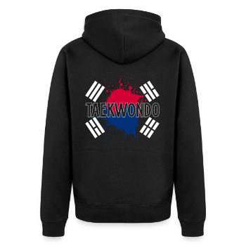 Taekwondo - Unisex Premium Organic Zip Hoodie - black - Back - Nico (187cm)