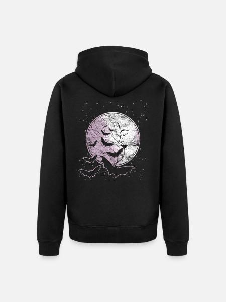 Bat Night - Unisex Premium Organic Zip Hoodie - black
